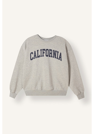 Defacto Oversize Bisiklet Yaka Baskılı Sweatshirt I6357ax26augr110 Gri-gr110