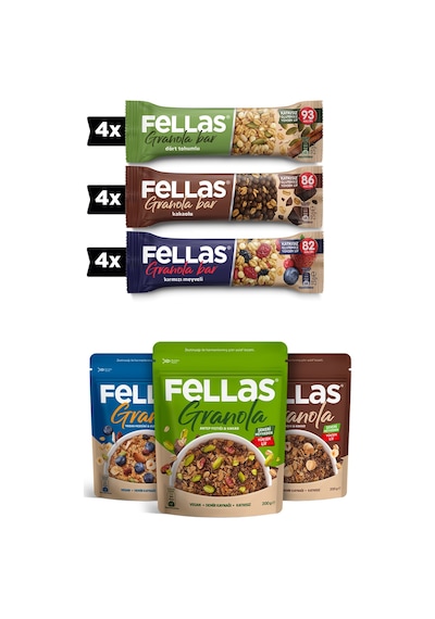 Granola 3'lü Mix Paket + Granola Bar Protein Kaynağı 23 G Karma Kutu 3 X 4 Adet