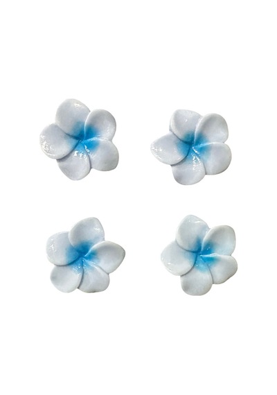 Terlik Süsü Mavi Lotus Çiçeği 3d Plastik 2 Adet