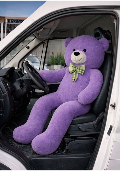 160 Cm Dev Peluş Ayı Hediyelik Peluş Oyuncak Lila