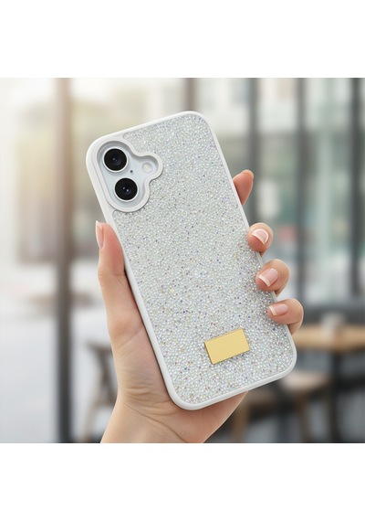 Microsonic Apple iPhone Uyumlu 17 Kılıf Cosmic Shine Beyaz -