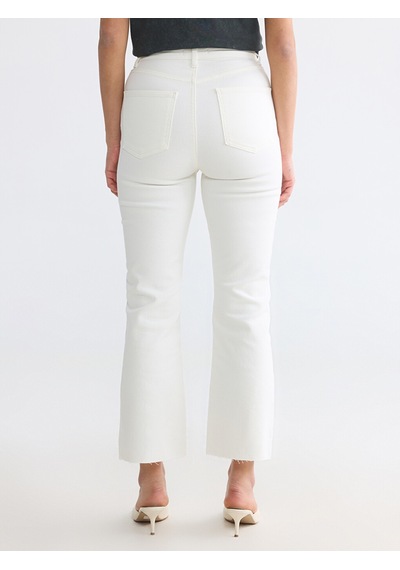 Lcw Modest Ekru Crop Flare Kadın Jean Pantolon