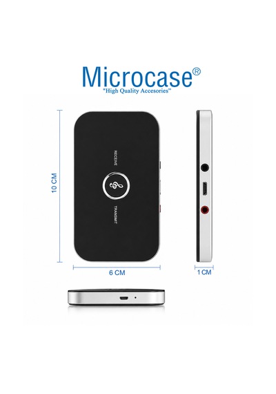 Microcase Bluetooth 5.0 2 Si 1 Arada Ses Verici & Alıcı Adaptör Tx/rx Aux Kablosuz Müzik Aktarıcı Al5778
