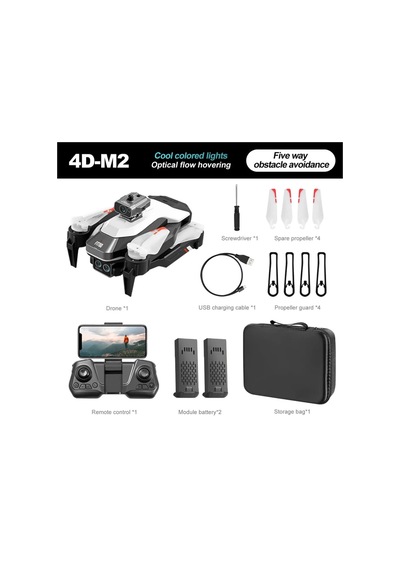 Delux Serisi Kumandalı Seyyar Eğlence M2 Hd Kameralı Katlanabilir Drone Ekranlı Kumanda