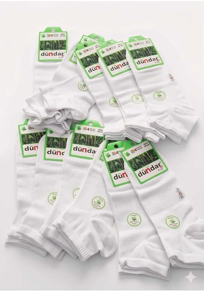 Erkek Bambu Patik Mevsimlik Dikişsiz/soft Yıkama/kokulu 40-44 Beyaz