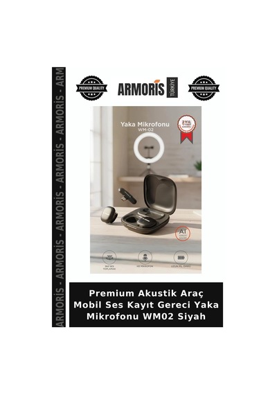 Premium Akustik Araç Mobil Ses Kayıt Gereci Yaka Mikrofonu Wm02 Siyah