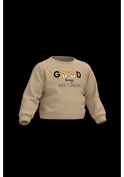 BabyCosy Organik Pamuk Sweatshirt,%100 Organik Pamuk,bebek Ve Yenidoğan Serisi,kışlık Koleksiyon Gri
