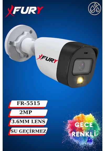 Fury Gece Renkli - 5mp Lens 1080p Full Hd Ahd Güvenlik Kamerası Ultra Led Renkli Gece Görüş