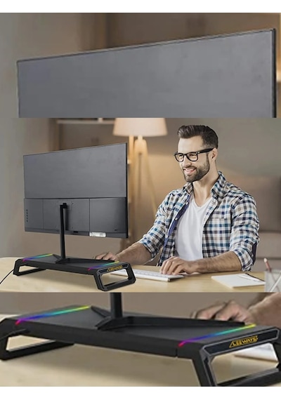 Masaüstü Stand Yükseltici Katlanabilir Rgb Çekmeceli Monitör Standı