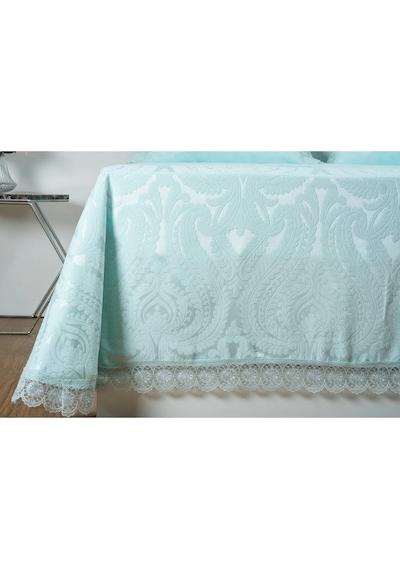 Tulip Polyester Pamuk Şönil Su Yeşili Yatak Örtüsü Çift Kiş. 3 Prç. 696 Mint Yeşili