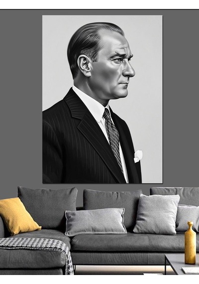 Ahşap Tablo Mustafa Kemal Atatürk'ün Fotoğrafı