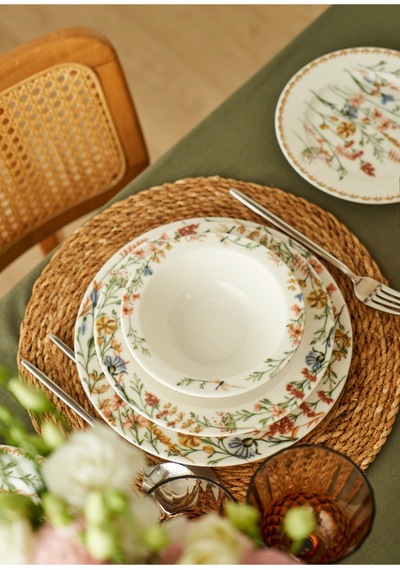 Bella Maison Flores Porselen 24 Parça 6 Kişilik Yemek Takımı Çok Renkli