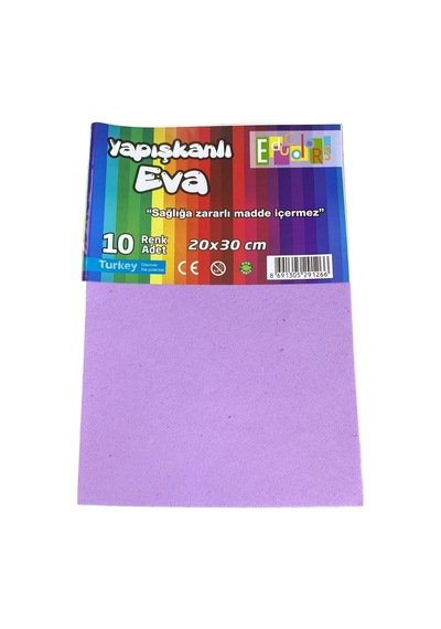 Educolors Yapışkanlı Eva Köpük Levha 10 Renk 20x30 Cm Okul Öncesi Sanat Etkinlik Malzemesi
