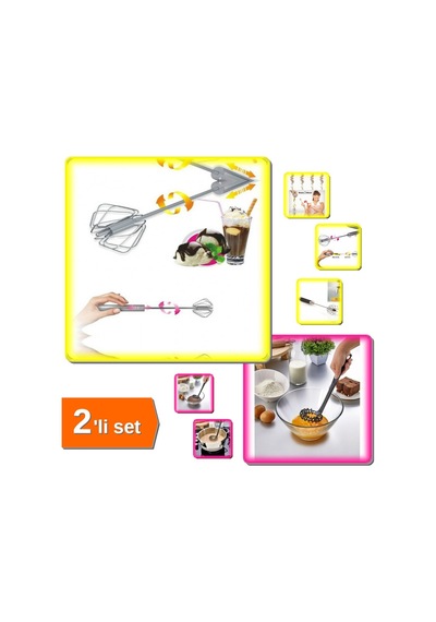 Pratik Spiral Çırpıcı + Bas Çek Mikser - 2li Set Xyz456 Plastik Diğer