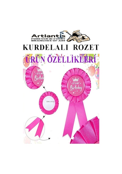 Ben Okuyorum Kurdelalı Rozet 2 Adet Mavi Beyaz Yaka Rozeti Çocuk Bayram Etkinlik 15 Cm