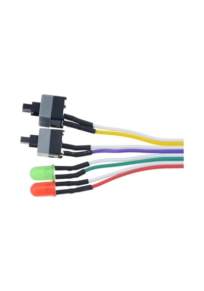 5064 Ana Kart Power Kablosu Led Işıklı Reset Açma Kapama Butonu Kablosu On Off Switch