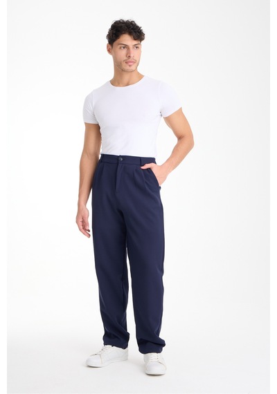 Gugus Erkek Baggy İthal Kumaş Pantolon Lacivert