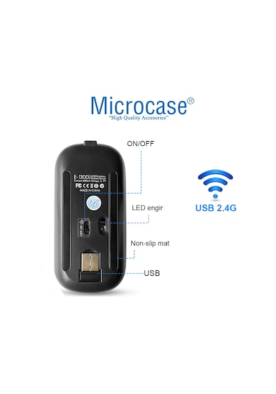 Microcase AL2767 Kablosuz Bluetooth RGB Çift Modlu Mouse
