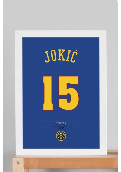 Nikola Jokic Forma Çerçeveli Tablo - Nba Denver Nuggets Jersey