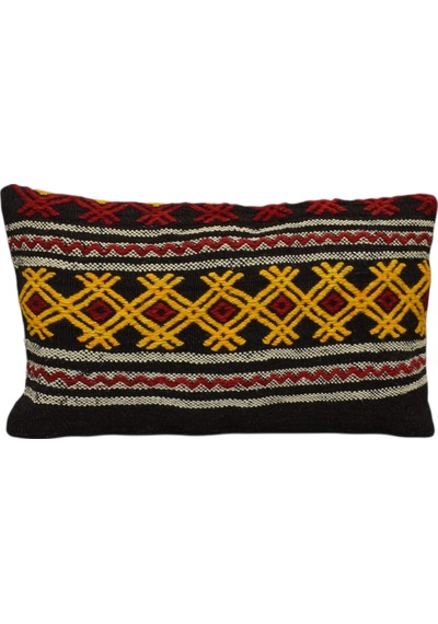 Zehra Abla Halı Yeni El Dokuma Dekoratif Lumbar Kilim Kırlent Yastık Kılıfı 6140