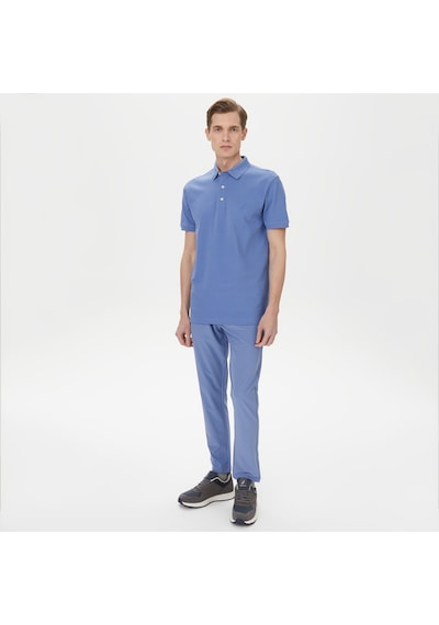 Nautica Erkek Mavi Slim Fit Kısa Kollu Polo Düz K35052t Mavi