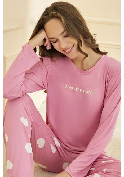 Remsa Kadın Milan Kumaş Pijama Takımı 50902-2754 Pembe Pembe