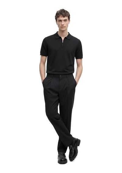 Regular Fit Yüksek Bel Erkek Kumaş Pantolon Gabriel Siyah