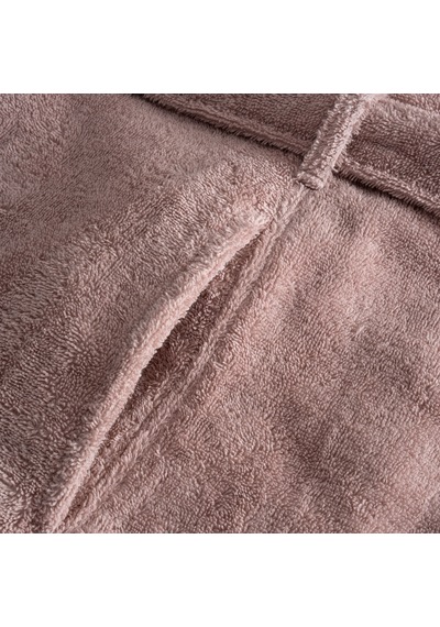 Fiorina Maison Serisi Kadın Bornoz Pudra, Oeko Tex Standard 100 Sertifikalı %100 Ege Pamuğu, Dokuma 420 Gsm