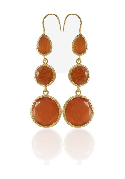 Kadir Jewellery 22 Ayar Altın Kaplama Kadın Sallantılı Küpe -el İşçiliği Ve Hipoalerjenik Küpe Kırmızı 87780850