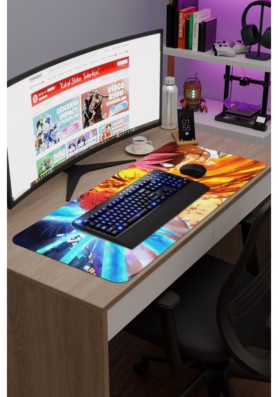Fairy Tail Anime V3 - 90x40 Xxl Gaming Kauçuk Kaymaz Taban Mouse Pad Fare Altlığı