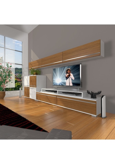 Decoraktiv Ekoflex 8 Mdf Tv Ünitesi Tv Sehpası Beyaz - Ceviz