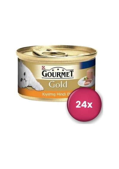 Gourmet Gold Kıyılmış Hindi Etli Yetişkin Kedi Konservesi 24 X 85 Gr