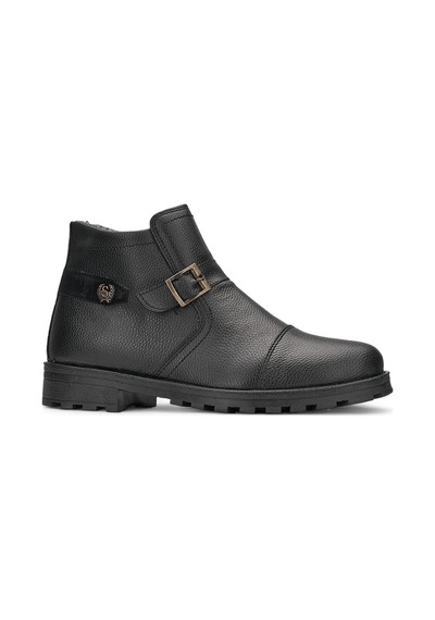 Günlük Erkek Bot Bağcıklı Toka Detaylı Tırtık Taban Outdoor Ayakkabı 01 Siyah