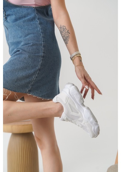 Daxtors D0141 Kadın Günlük Ortopedik Sneaker Spor Ayakkabı Beyaz