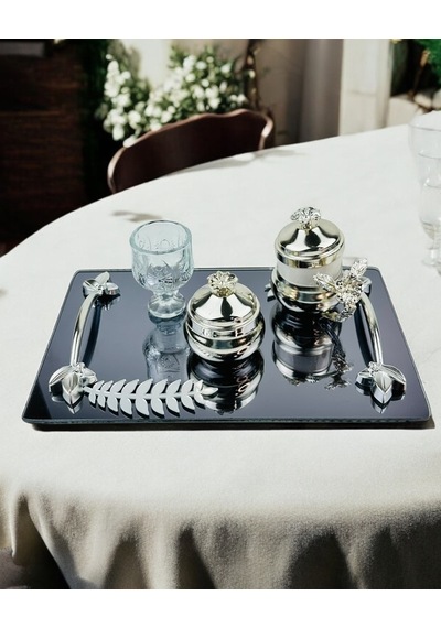 Elegance Söz Kahve Tepsisi Gri Gri