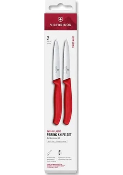 Victorinox 6.7791.2c1 Swiss Classic 2li 10cm Soyma Bıçağı Set, Kırmızı Kırmızı