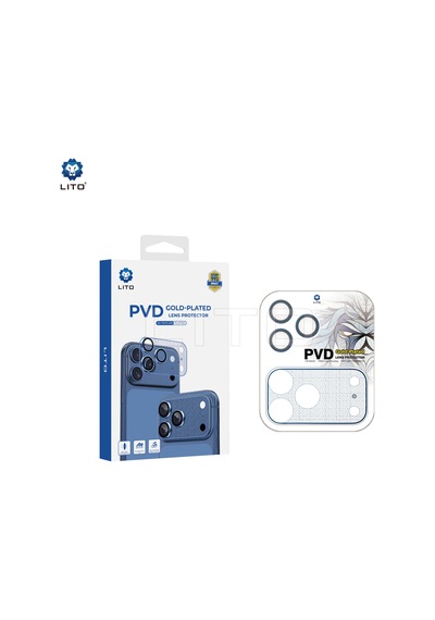 Lito Pvd Gold-plated iPhone Uyumlu 17 Pro Kamera Koruyucu Navy Mavi