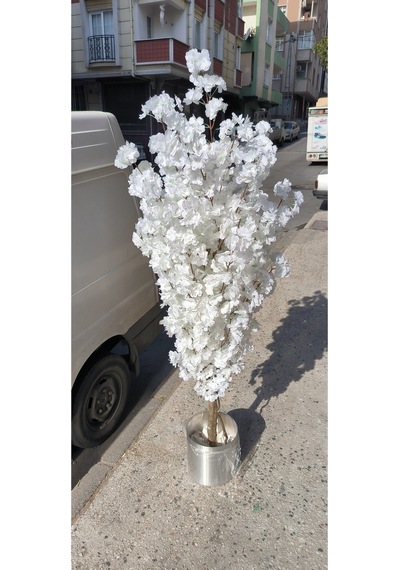 Rüzgar Yapay Çiçekçilik 130 Cm Beyaz Lüx Bahardalı Beyaz
