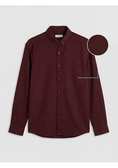 Lcw Vision Bordo Regular Fit Armürlü Erkek Gömlek
