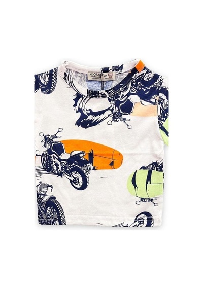 Woo Rage Erkek Çocuk Araba, Motorsiklet,panda,yazılı Tshirt-11751-lacivert Lacivert