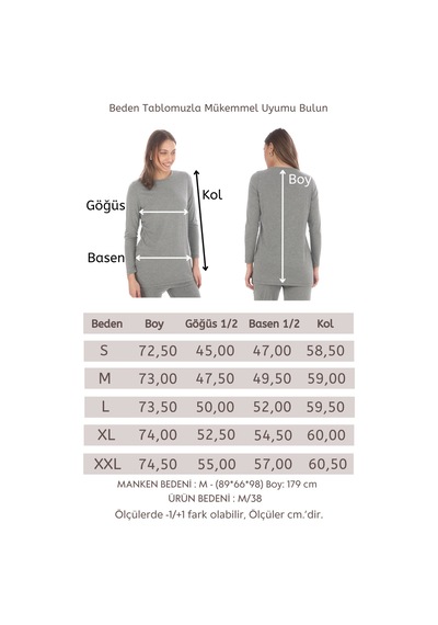 Penyebizden Kadın Viskon Full Likra Tunik-gri Melanj Gri Melanj