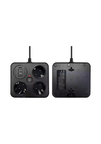 Nm-store Akım Korumalı Anahtarlı Priz - 3x Priz - 2x Usb - 2x Type-c - 2 Mt Kablo Hızlı Şarj Özellikli Siyah