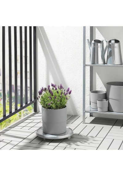 Plastik Saksı, Gri, 19 Cm 9X15 Cm Körüklü-20 Adet
