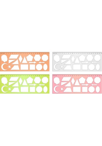 Hatas Geometrik Şablon Cetvelli Atatürklü 25 Cm 02285 Diğer
