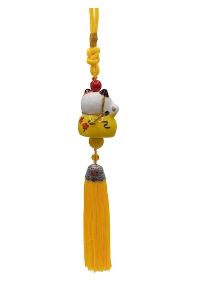 Feng Shui Maneki Neko Şans Kedisi Sarı No.1