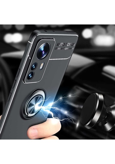 Xiaomi Mi 12 Pro Kılıf Zore Ravel Yüzüklü Silikon Kılıf