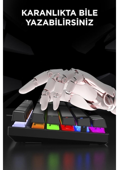 Tk-05 Kablolu Mekanik Blue Switch Rgb Işıklı Gaming Klavye Siyah