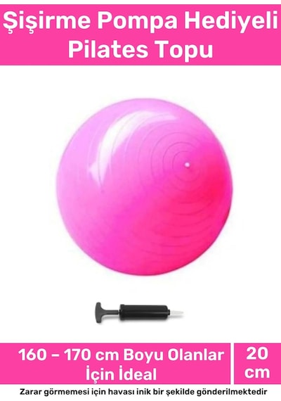 Profesyonel Seri Dayanıklı Yüksek Kalite Mini Gymball 20cm Pembe Pilates Topu + Şişirme Pompa