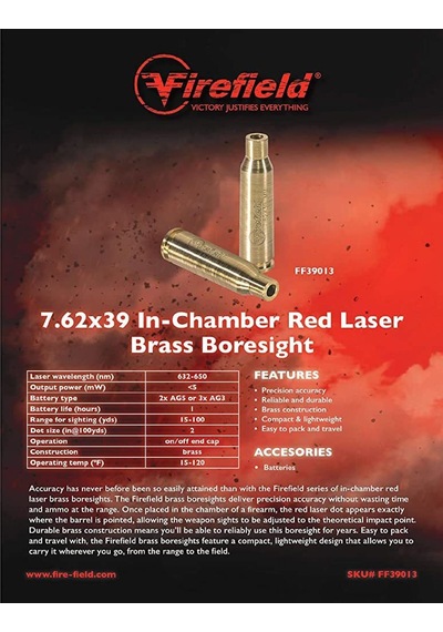 Firefield 7.62x39mm Dürbün Sıfırlama Aparatı - Laser Boresighter Sarı