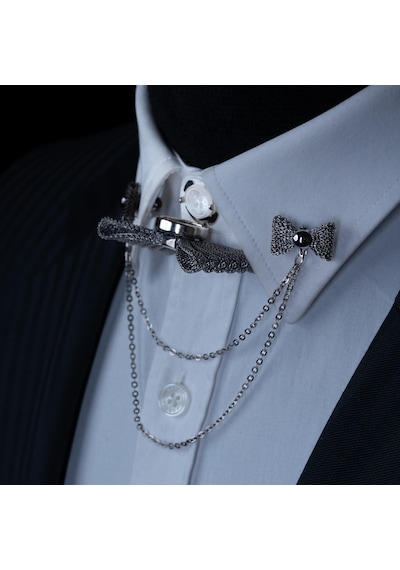 Coolmenclub Papyon Figürlü Gömlek Yaka İğnesi Gümüş